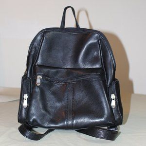 Black Leather Backpack